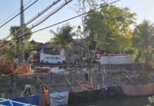 Bantaran Tukad Mati Jalan Tuan Lange Diperbaiki dan Diperkuat Tukad Mati